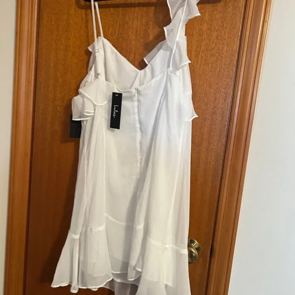 Lulu's Elegant White Ruffle Sundress Dress - Picture 3 of 7